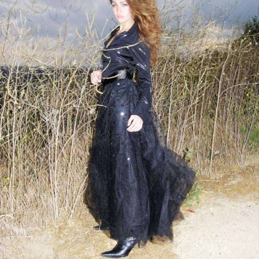 COUTURE LONG SKIRT HANDMADE TULLE MULTI LAYERED STRETCH LINING HAND STITCHED